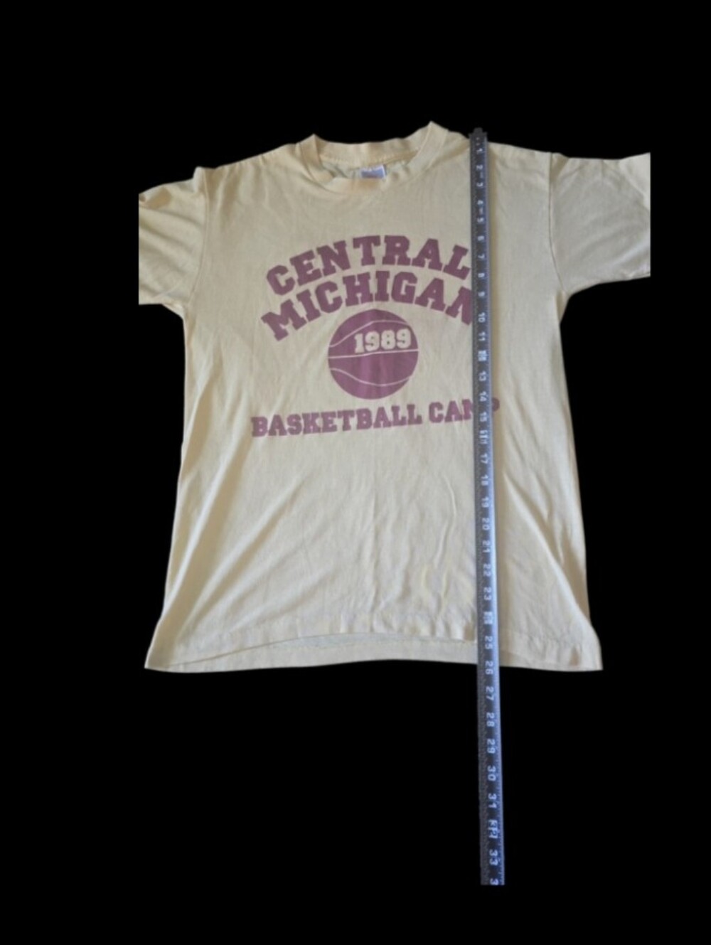 Nike Kids Central Michigan Basketball Camp Tee - Yellow with Maroon Print.